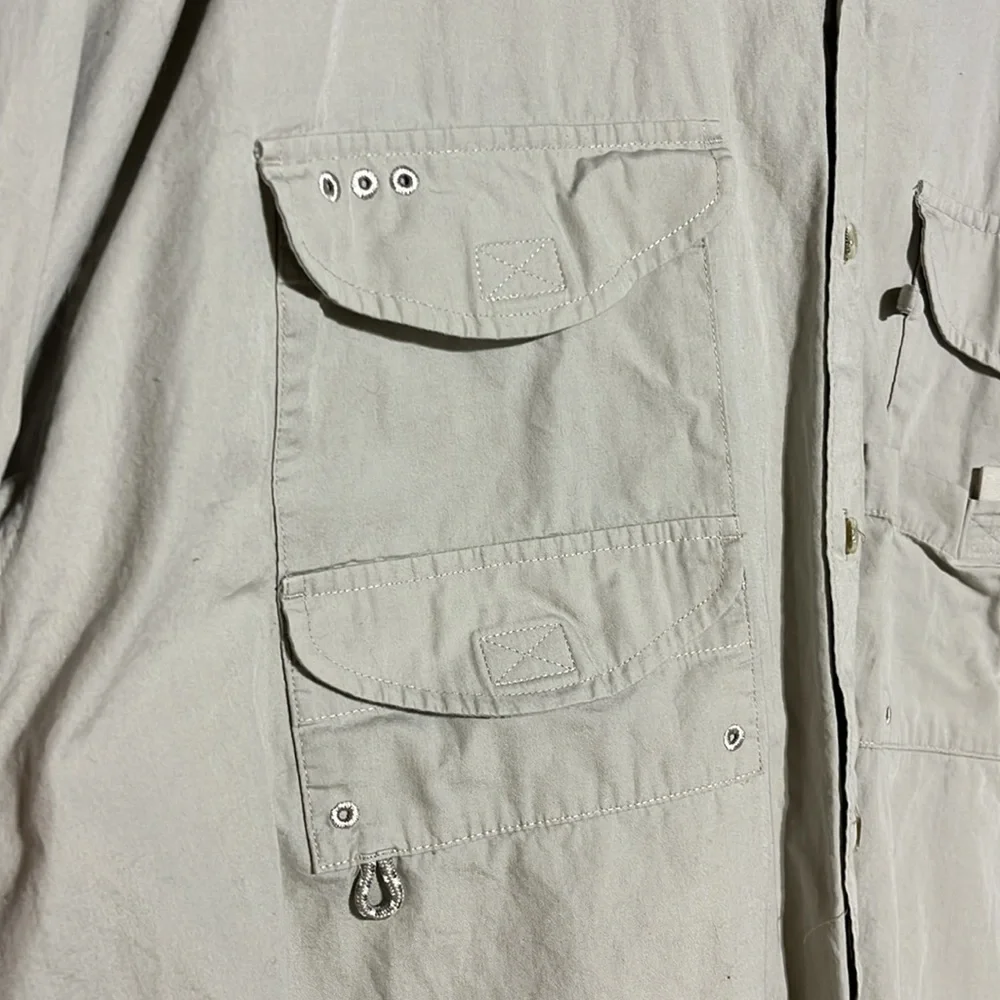 Columbia PPG Tan Beige Long Sleeve Button Down Fishing Shirt Size XXL - Picture 7 of 12